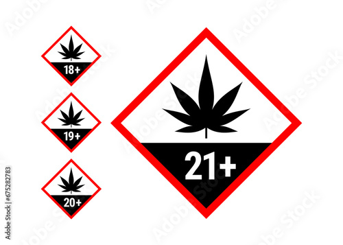 Age restriction vector icon set. Recommended age limit. Adults only. Vector icons