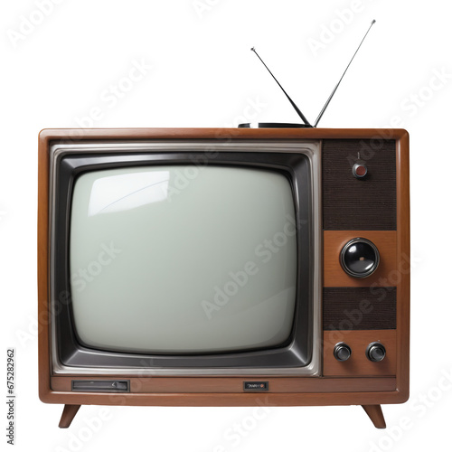 Retro Revival: A Vintage Television Artwork on transparent background,png