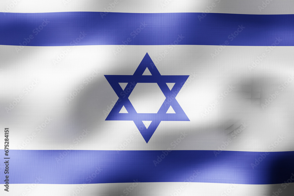 Israel - textile flag - 3d illustration Israel - textile flag - 3d illustration