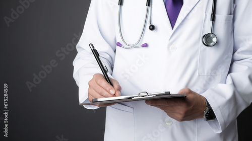 Medical doctor writing a prescription
