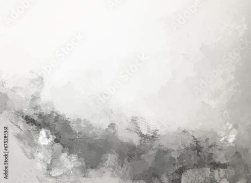 Abstract white and light gray oil painting background with brush strokes. High resolution full frame digital oil painting with copy space. Painting done by me.