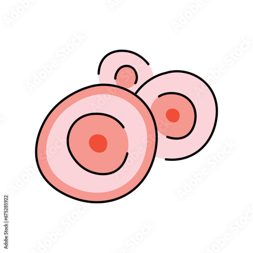 Cells color line icon. Organisation in organism.