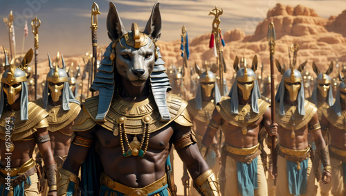 Obraz na płótnie Anubis with his army before a battle.