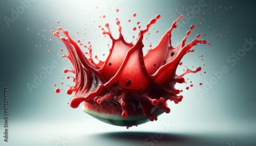 Watermelon juice splash photo