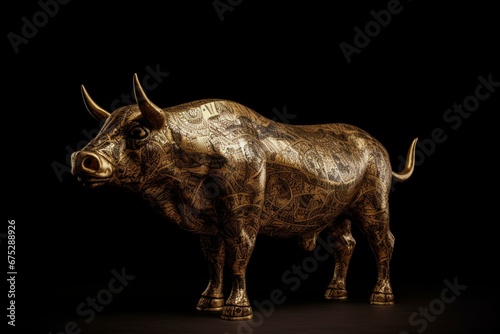 isolated charging bull symbolizes optimism and prosperity. Generative AI