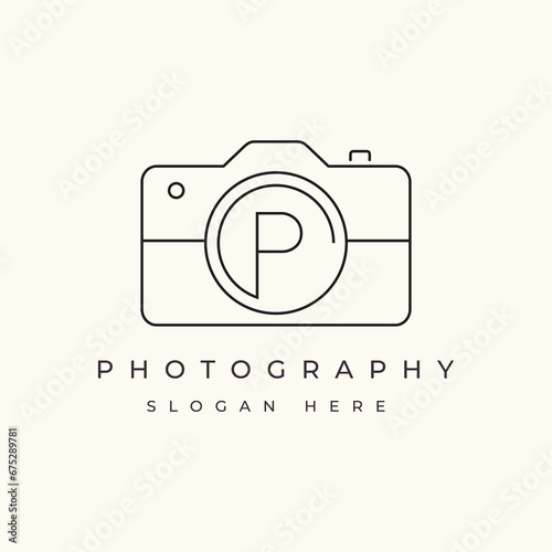 Photography digital technology professional photographic studio minimal logo design graphic vector