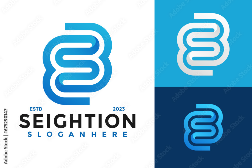 Letter S Eight Solution Logo design vector symbol icon illustration Letter S Eight Solution Logo design vector symbol icon illustration