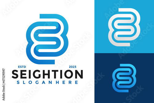 Letter S Eight Solution Logo design vector symbol icon illustration