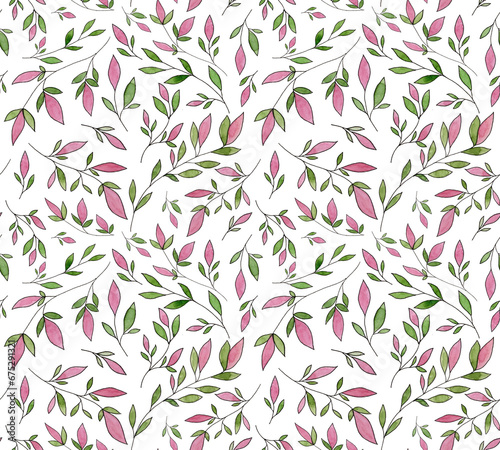 Seamless watercolor floral pattern. Hand-drawn illustration