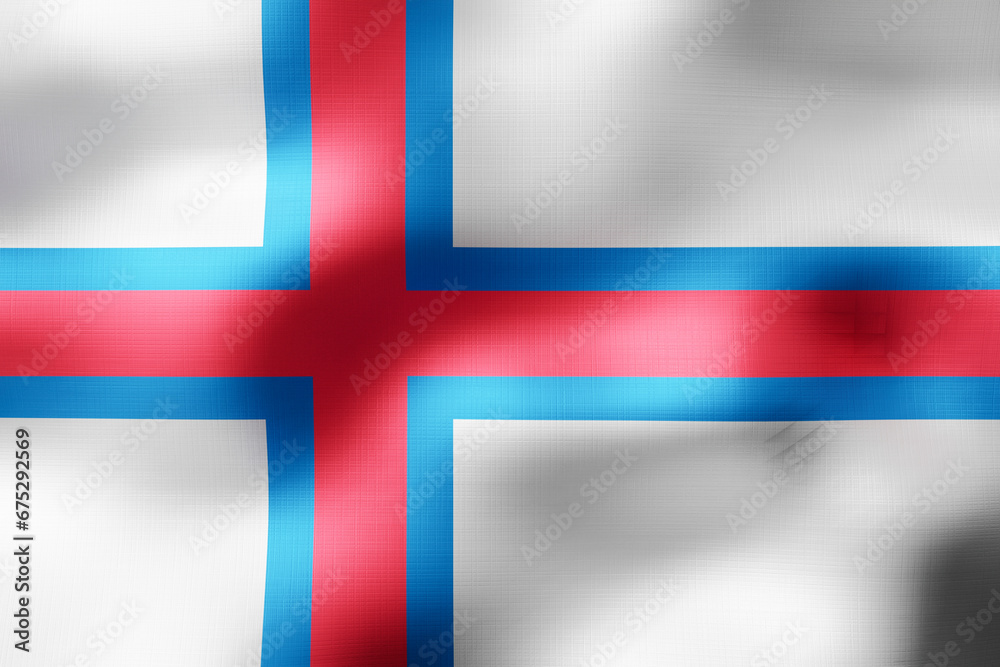 Fototapeta premium Faroe Islands - textile flag - 3d illustration
