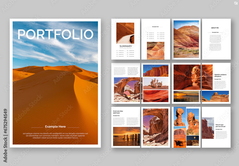 Minimalist Portfolio Layout Stock Template | Adobe Stock