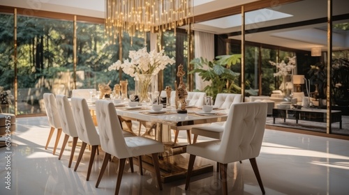 Dining room, Luxurious modern. © visoot