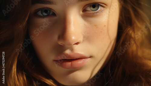 Close-Up Portrait of a Woman with Heterochromia