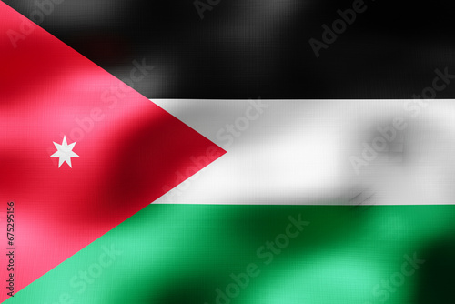 Jordan - textile flag - 3d illustration