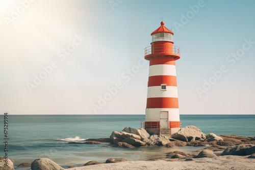 Photo of Lighthouse in perfect weather by coast