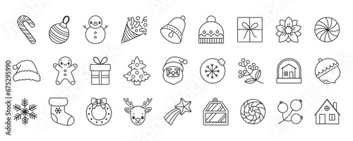 New year icon set many design elements. Vector illustration.