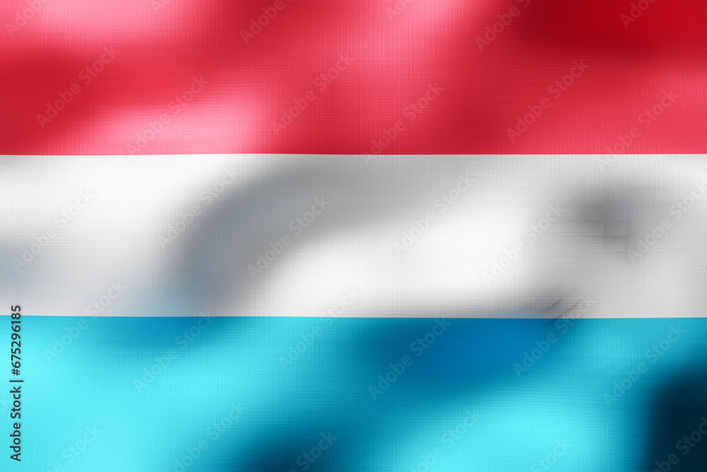 Luxembourg - textile flag - 3d illustration
