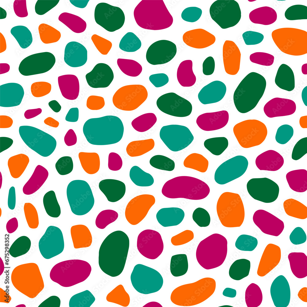 Fototapeta premium Seamless pattern with colorful pebbles