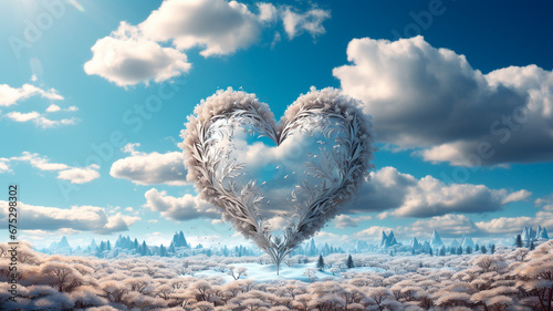 heart shape in love. mixed media