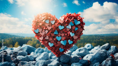 heart shape in love. mixed media