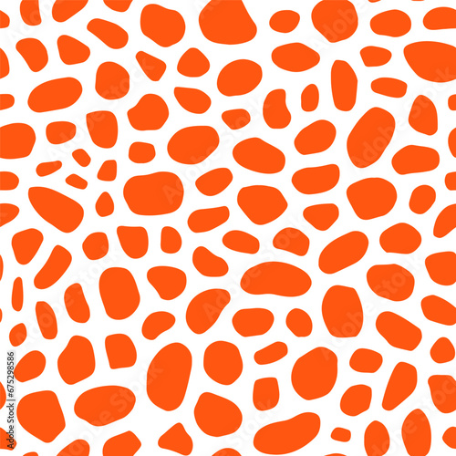 Seamless pattern with orange pebbles