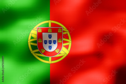 Portugal - textile flag - 3d illustration