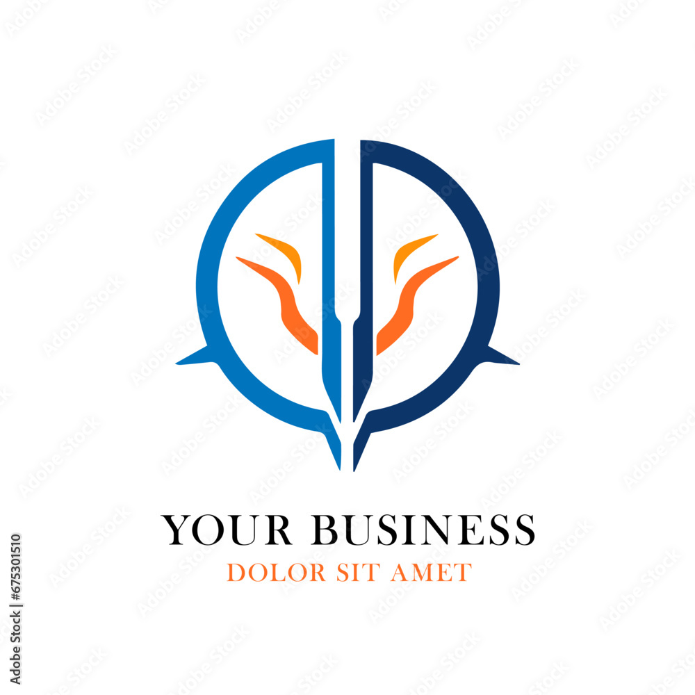 Fototapeta premium abstract rune symbol tribal logo template for business