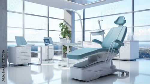 Dentist chair in office room, Dental office, Health Care concept. © visoot