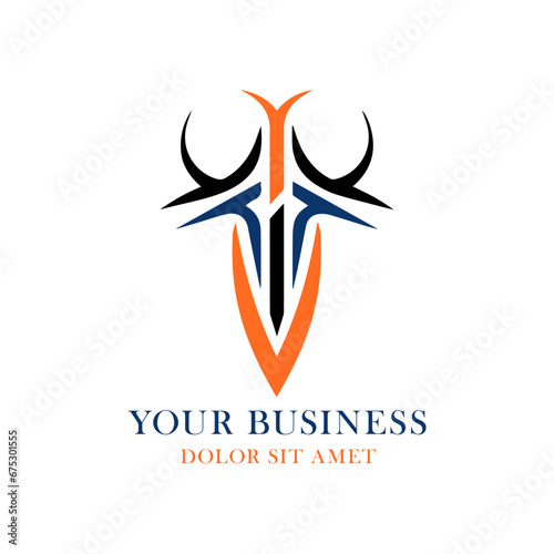 abstract rune symbol tribal logo template for business