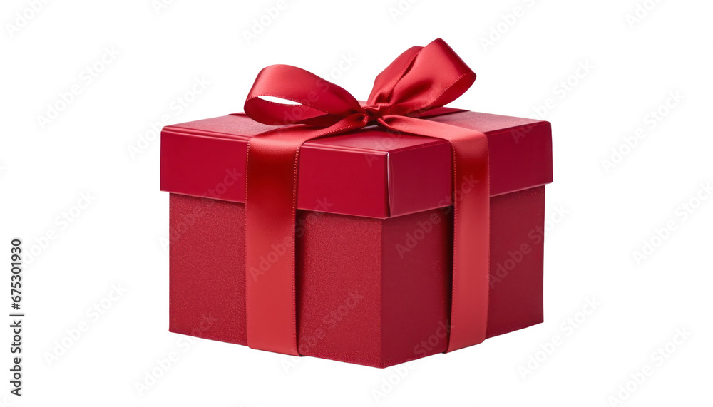 red gift box isolated on transparent background cutout red gift box isolated on transparent background cutout