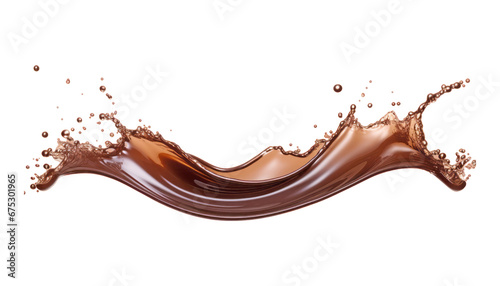 chocolate splash isolated on transparent background cutout
