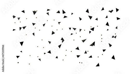 black triangle confetti isolated on transparent background cutout