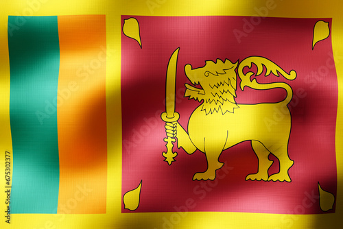 Sri Lanka - textile flag - 3d illustration