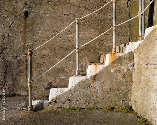 5 November 2023. Findochty Harbour,Moray,Scotland. This is a stairway on the Findochty Harbour. photo