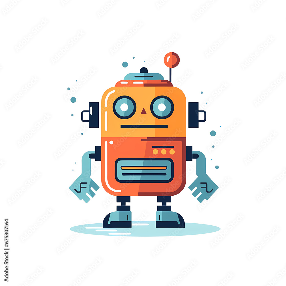 Fototapeta premium robot flat illustration