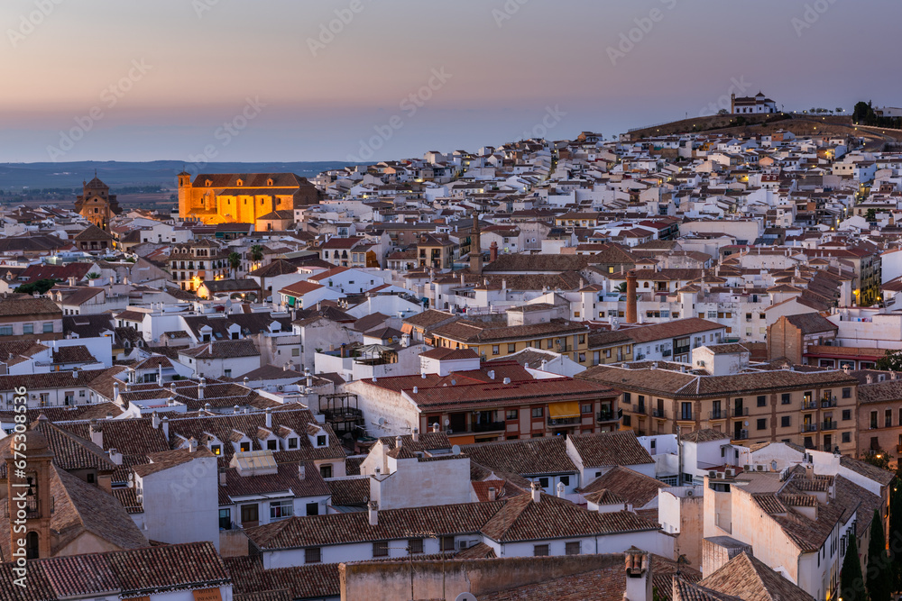 Obraz premium Antequera townscape at evening, Andalusia, Spain