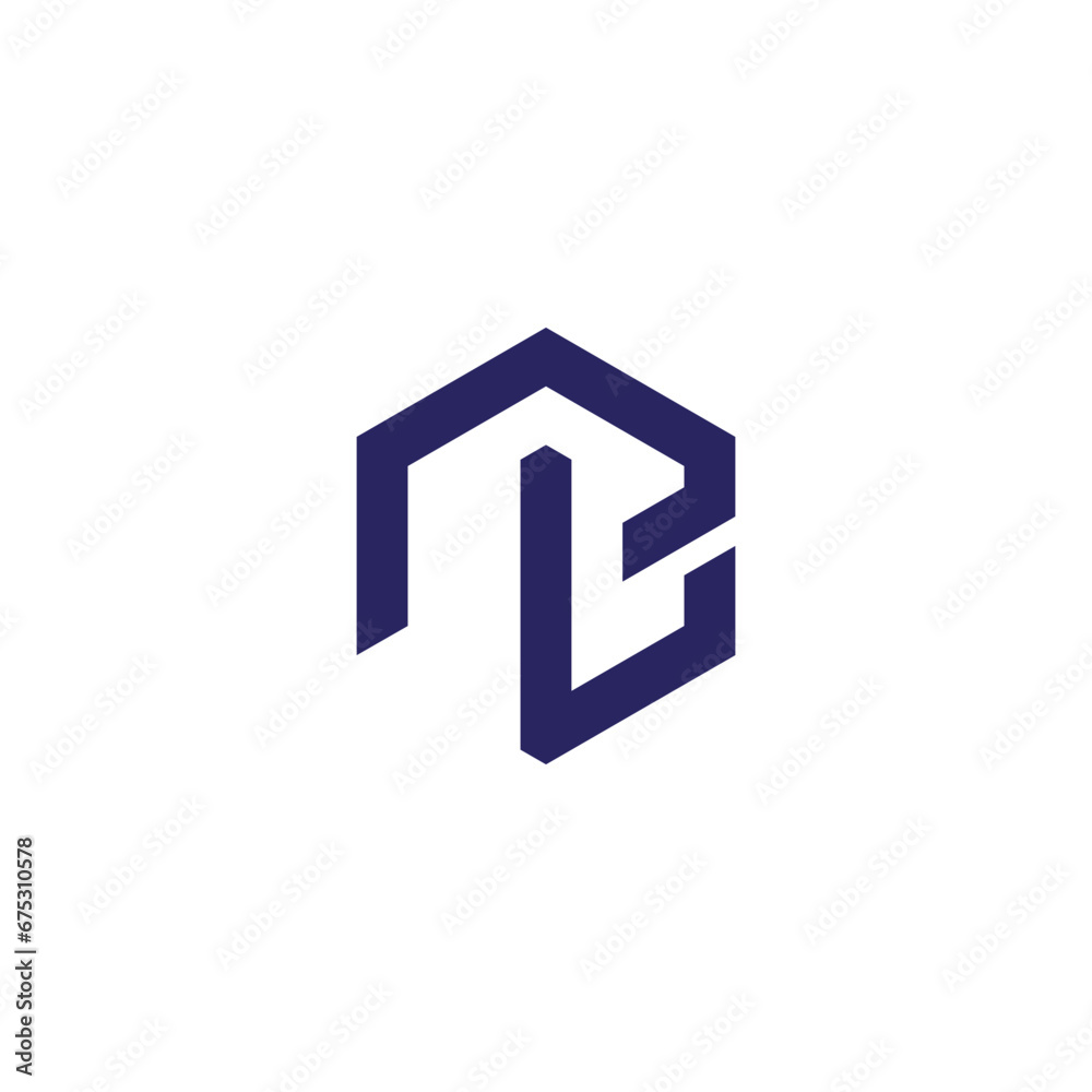 letter nl abstract roof logo vector