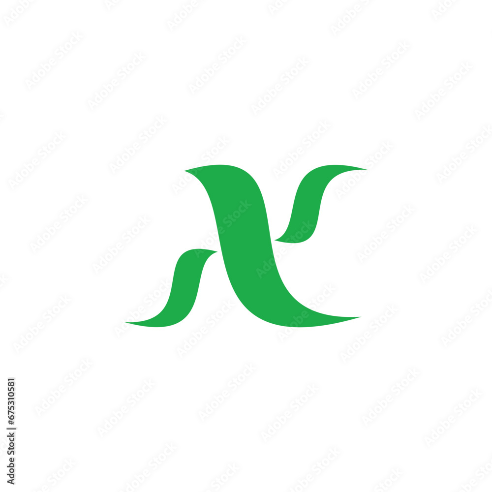 letter n s simple nature leaf logo vector letter n s simple nature leaf logo vector