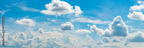 Sky blue and white clouds panorama on daytime 