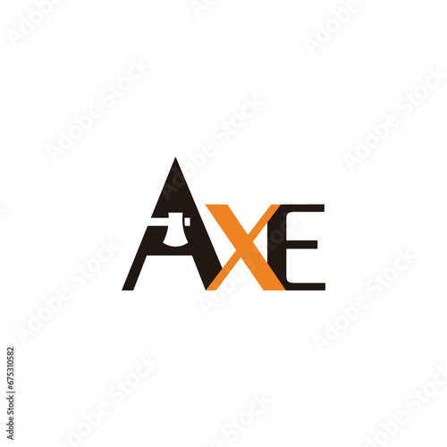 text axe colorful equipment logo vector