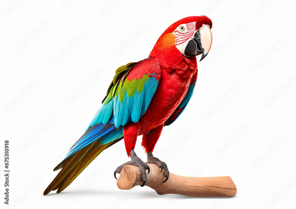 Macaw Parrot isolated on white background