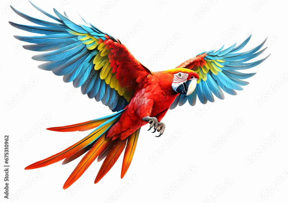 Macaw Parrot isolated on white background