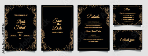 luxury wedding invitation cards set