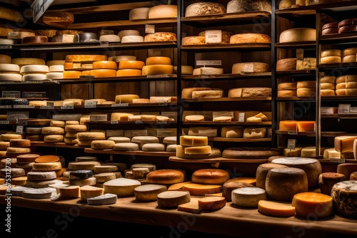 Visit a local cheese shop and photograph the fascinating display of cheese varieties.