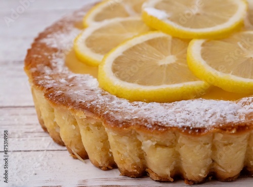 Lemon Pie Cake Closeup