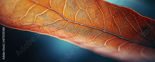 Obraz na płótnie Close up macro photography of a beautiful colourful leaf w salonie