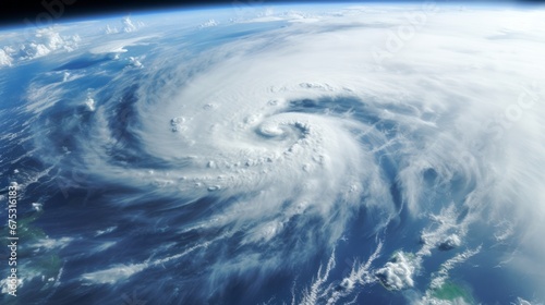 Satellite images of a hurricane from a satellite