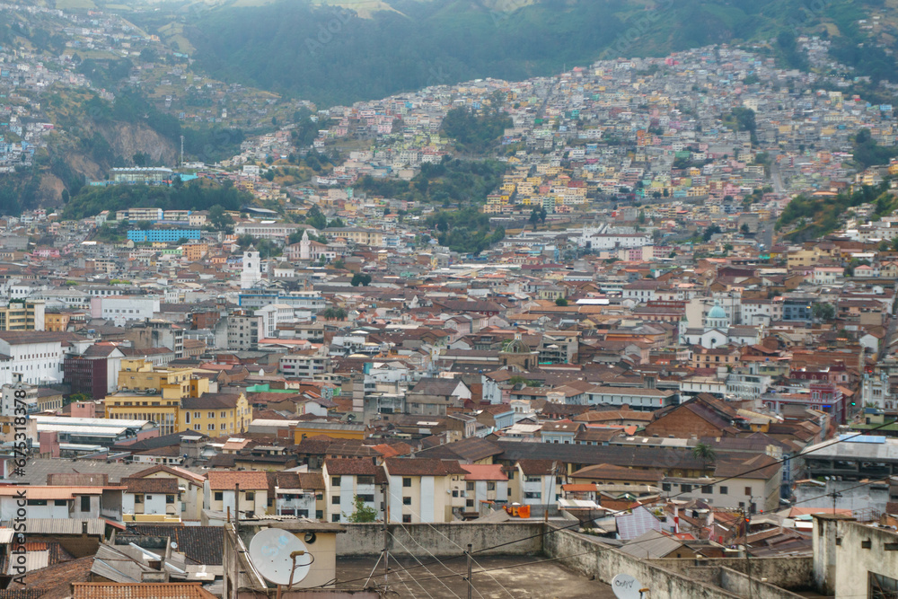 View of the old city of Quito