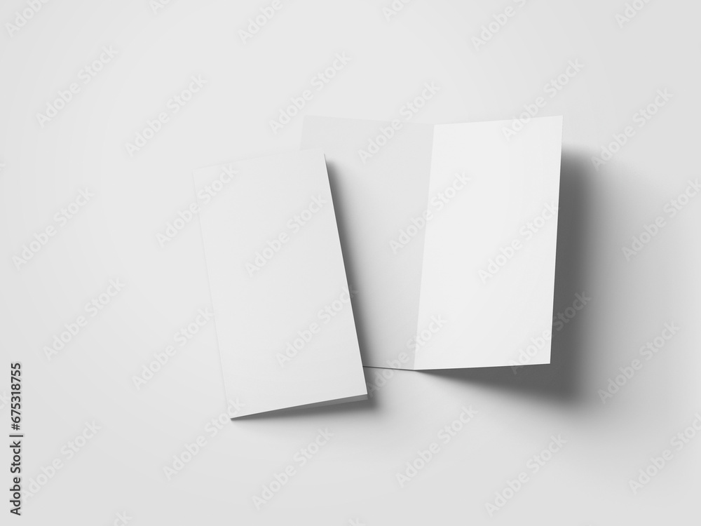 DL Bifold Brochure Flyer Mockup 3D Rendering DL Bifold Brochure Flyer Mockup 3D Rendering
