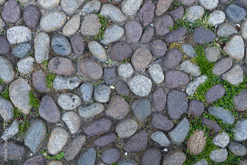 Photo of walls, concrete and stone sidewalk pattern